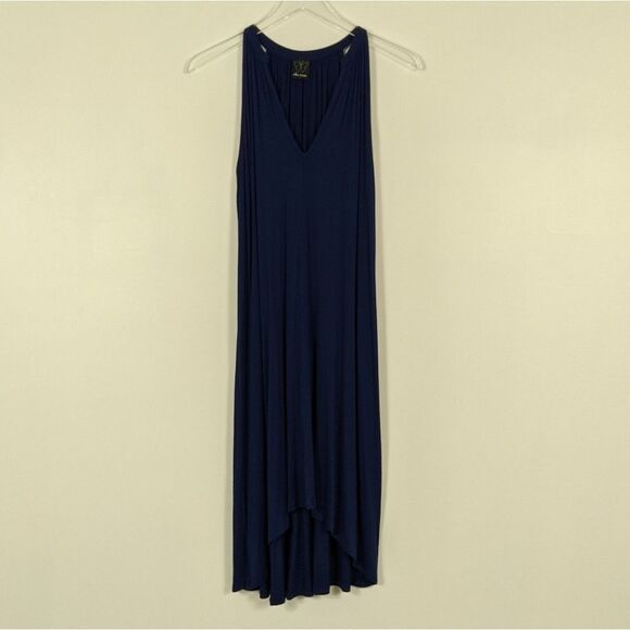 Ella Moss Halter Neck Midi Dress Navy Blue Women's Small - Picture 3 of 11